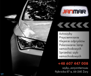 JANMAR AUTOSZYBY, PRZYCIEMNIANIE, KLEJENIE ODPRYSKÓW, POLEROWANIE LAMP SAMOCHODOWYCH